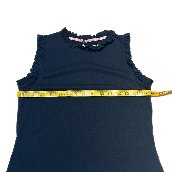 Boden Supersoft Frill Detail Vest Navy Keyhole Button Sleeveless Shell Tank Top - Picture 7 of 9